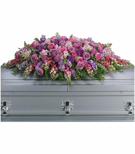 Lavender purple casket spray